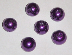 Бусина "жемчуг" 14мм фиолетовая (стекло)