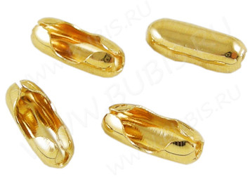 Замочек Фиксатор для шариковой цепочки 01 (для цепочки 1-1,5мм) 5*2*2мм золотистый (Brass) (10шт.)