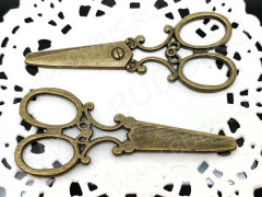 Подвеска Ножницы 12 огромные 60*24,5*2мм античная бронза (литьё)
