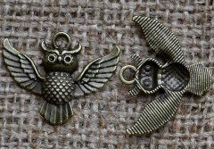 Подвеска Сова 08 30*23,5*3,1мм античная бронза (литьё)
