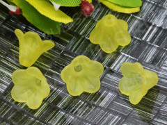 Бусина акрил Цветочек 33 чашечка матовый 14*13,5*10,5мм жёлтый полупрозрачный (акрил) (5шт.)