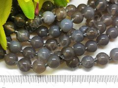(СКИДКИ!!!) Бусина округлая 8мм Агат серый натуральный (камни) (10шт.)