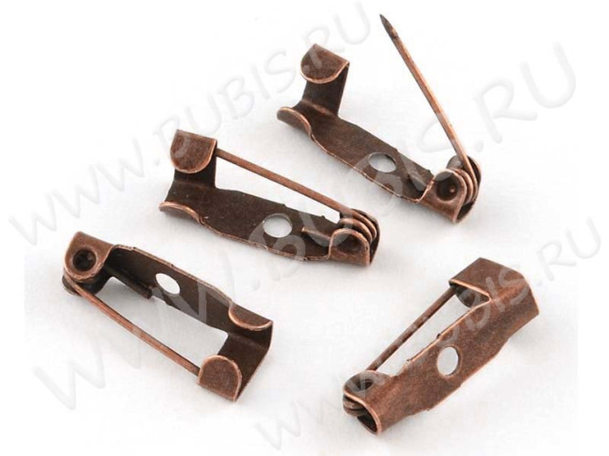 (ОПТ) Основа (заготовка) для броши №21 Булавка 1 отверстие 15*5*5мм античная медь (Iron) (100шт.)