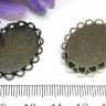 Подвеска-сеттинг Овал 56 коннектор (сеттинг 25*18мм) 29,5*22,5*3мм античная бронза (Brass) Купить Подвеска-сеттинг Овал 56 коннектор (сеттинг 25*18мм) 29,5*22,5*3мм античная бронза (Brass) с доставкой по России
