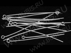 Штифт с петлёй 70*0,7мм серебристый (Iron) (10шт.)