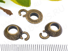(СКИДКИ!!!) Бусина с петлёй 096 Бейл половинчатый 14*9,5*3мм античная бронза (литьё) (10шт.)