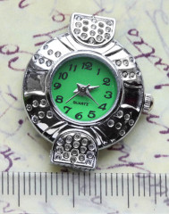 Заготовка для часов 011 29*24,5*7,3мм цвет платины+зелёный (часы)