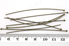 Штифт с ШАРИКОМ 70*0,7мм античная бронза (Brass) (10шт.)