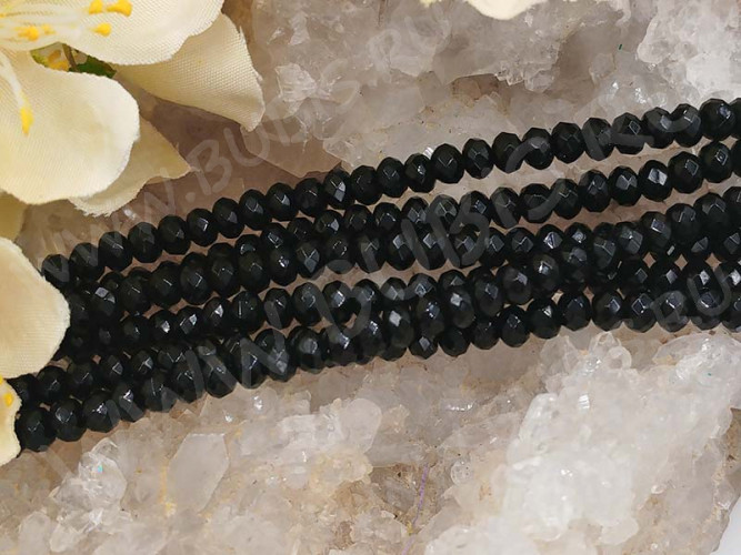 Бусина каменная Рондель 17 ГРАНЁНЫЙ 4*4*2,5мм Агат натуральный (камни) (10шт.)