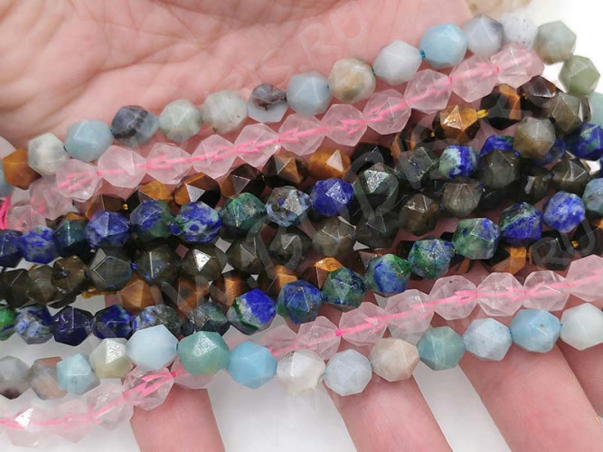 Бусина каменная Многогранник 05 8*7*7мм Амазонит натуральный (камни)