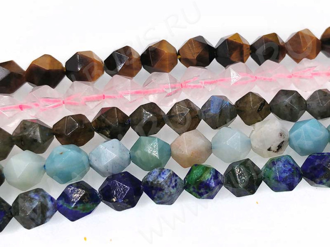 Бусина каменная Многогранник 05 8*7*7мм Амазонит натуральный (камни)