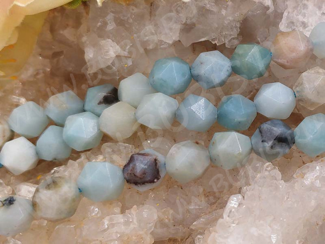 Бусина каменная Многогранник 05 8*7*7мм Амазонит натуральный (камни)