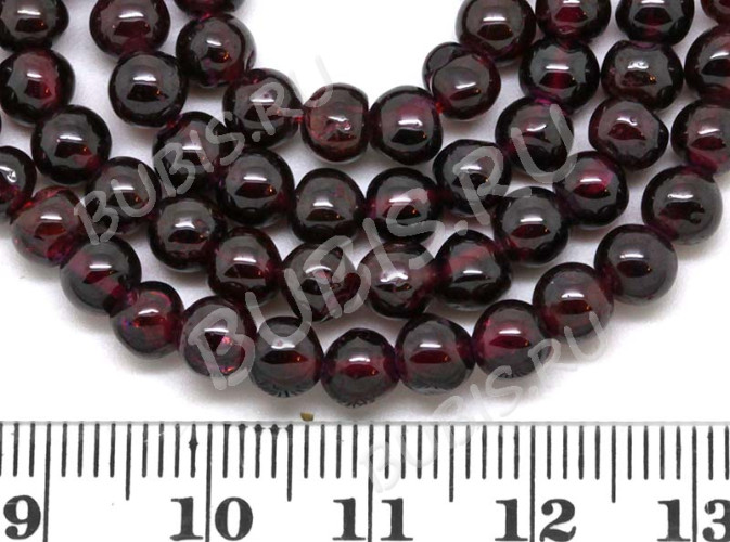 (ОПТ) Бусина округлая 4,5мм Гранат (камни) (НИТЬ)