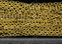 Цепочка I062 с плоским звеном 3,5*2,5мм золотистая (Iron) (50см)