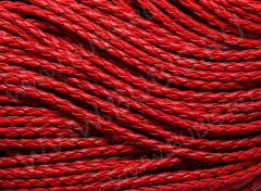 Шнур кожаный 05 кожзам плетёный круглый 3мм красный (1м)
