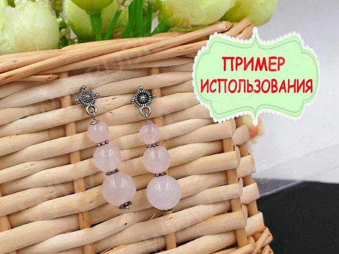 (ОПТ) Бусина округлая 6мм МАТОВАЯ Розовый кварц  натуральный (камни) (НИТЬ)