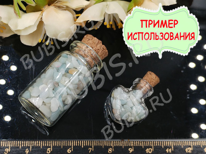 Наполнение для смолы и бутылочек 060 каменная крошка БЕЗ отверстий 2-8*2-4мм Амазонит натуральный (декор)