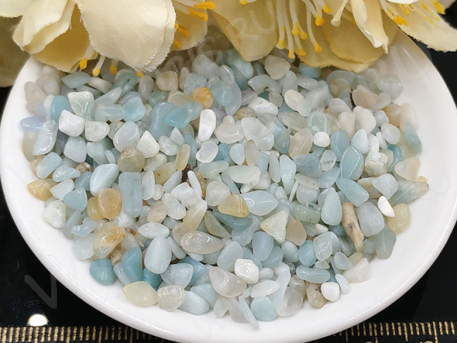 Наполнение для смолы и бутылочек 060 каменная крошка БЕЗ отверстий 2-8*2-4мм Амазонит натуральный (декор)