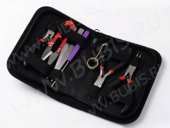 Комплект инструментов 07 набор в &quot;кожаном&quot; органайзере 8 предметов 15,5*11*2,8см чёрный (инструменты для бижутерии)