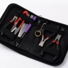 Купить Комплект инструментов 07 набор в "кожаном" органайзере 8 предметов 15,5*11*2,8см чёрный (инструменты для бижутерии) с доставкой по России