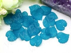 Подвеска акриловый Листик 01 матовый 16*15*2,5мм т.голубо-бирюзовый полупрозрачный (акрил) (10шт.)