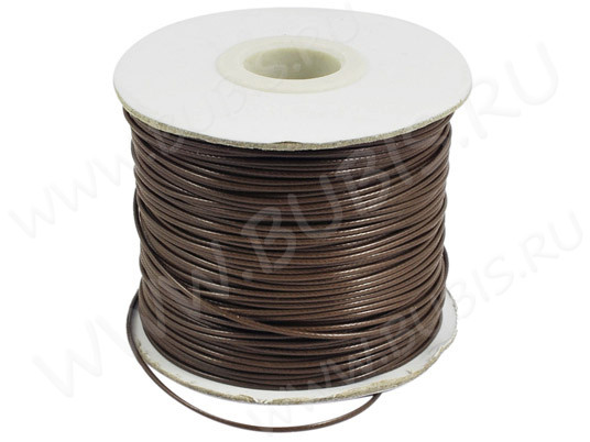 Вощёный полиэстеровый шнур "корейский" 0,8мм тёмно-коричневый (1м)