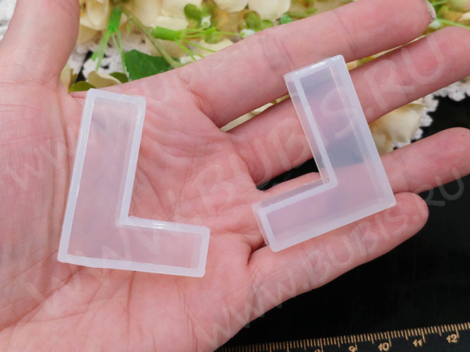 Молд 176 для эпоксидной смолы 43*38*10мм Буква L (силикон)