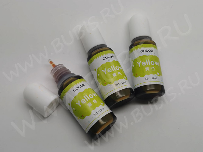 Краситель 01 Колер для смолы прозрачный Жёлтый Yellow (Transparent Colorant)(10мл)