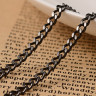 Купить Цепочка S45 Ювелирная сталь панцирная "Бордюрная" 3,7*2,7*0,7мм чёрная (Хирургическая сталь)(50см) с доставкой по России