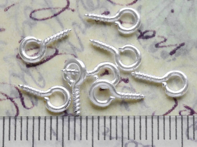 Штифт винтовой 07 толстый 10*4*1,1мм серебристый (Iron) (100шт.)