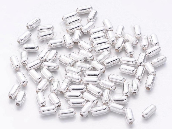 Бусина металлическая Бочонок 4,8*2,4мм серебристый (Iron) (50шт.)