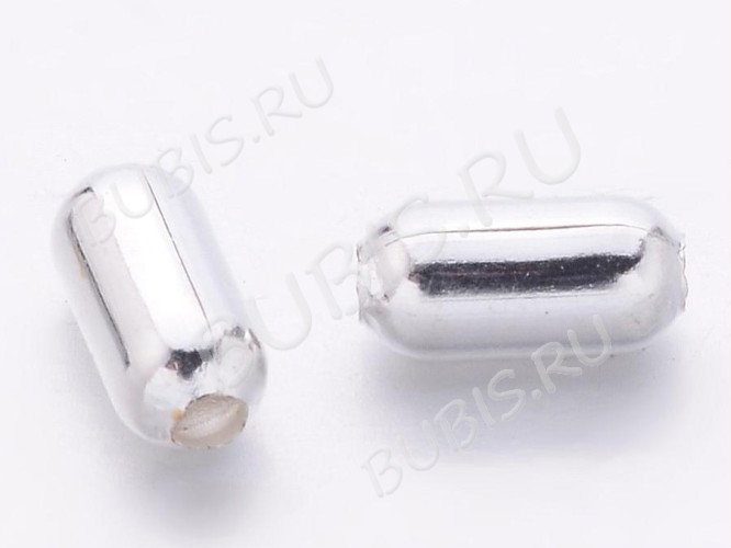 Бусина металлическая Бочонок 4,8*2,4мм серебристый (Iron) (50шт.)