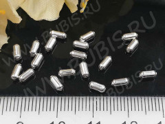 Бусина металлическая Бочонок 4,8*2,4мм серебристый (Iron) (50шт.)