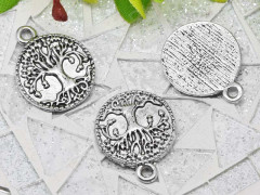 Подвеска Дерево жизни 12 круг 22*17,5*2мм античное серебро (литьё)
