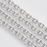 Купить Цепочка S124 стальная Якорная гранёная 4*3мм цвет платины (Хирургическая сталь)(50см) с доставкой по России