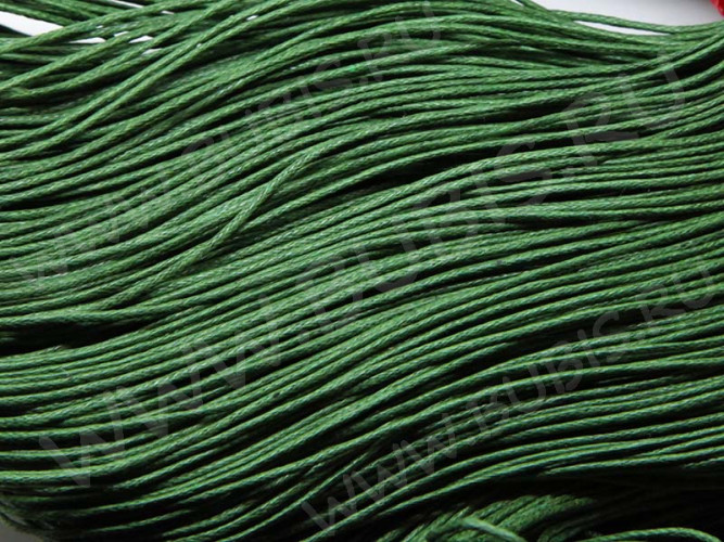 Вощёный х/б шнур 1мм т.зелёный (5м)