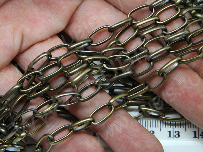 Цепочка I107 с простым плетением звено 11*6мм античная бронза (Iron) (1м)