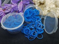 (РАСПРОДАЖА!!!) Набор для плетения браслетов 73 Loom Bands резиночки синие в контейнере (Loom Bands) (ок.100 резинок)