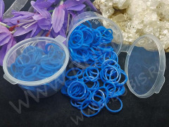 (РАСПРОДАЖА!!!) Набор для плетения браслетов 73 Loom Bands резиночки синие в контейнере (Loom Bands) (ок.100 резинок)