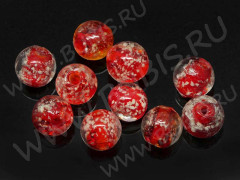 062 Шарик светонакопительный 10мм красный (Lampwork)