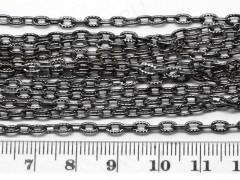 Цепочка I079 с узором звено 4,7*3мм чёрный никель (Iron) (50см)