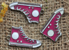 Подвеска Кеды 01 двусторонняя 31*17*2мм т.розово-белые (цветные подвески)