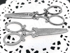 Подвеска Ножницы 14 Кулон 61*25*2мм античное серебро (литьё)