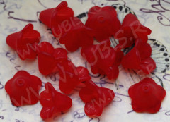 Бусина акрил Цветочек 33 чашечка матовый 14*13,5*10,5мм т.красный полупрозрачный (акрил) (5шт.)