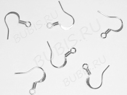 (СКИДКИ!!!) Швензы-крючки №004 с пружинкой 16*16мм цвет платины, без никеля (Brass) (10 пар)