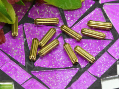 Палочка металлическая рифлёная 10*2,7*2,7мм латунь (бл.золотистая) (Brass)