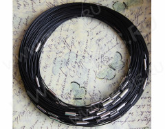 Чокер 01 основа (заготовка) для колье из стальной проволоки с покрытием чёрный (45см)