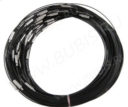 Чокер 01 основа (заготовка) для колье из стальной проволоки с покрытием чёрный (45см)