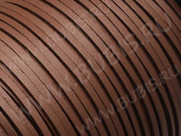 Шнур кожаный 49 кожзам полоска 2,7*1,5мм коричневый (1м)