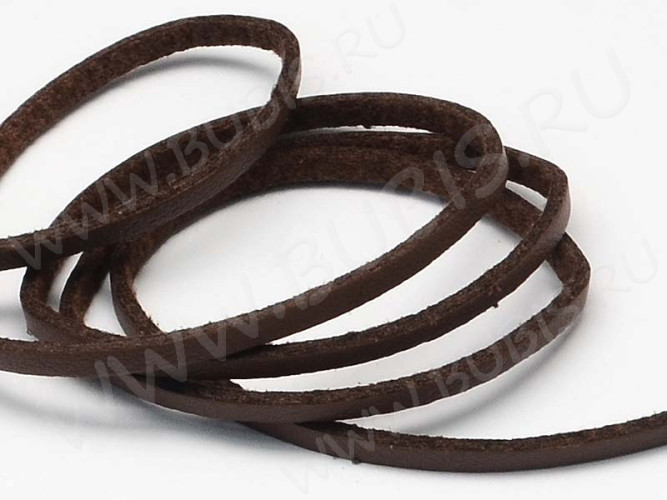 Шнур кожаный 49 кожзам полоска 2,7*1,5мм коричневый (1м)